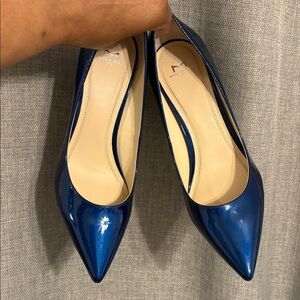 Marc Fisher Shiny Blue Heels